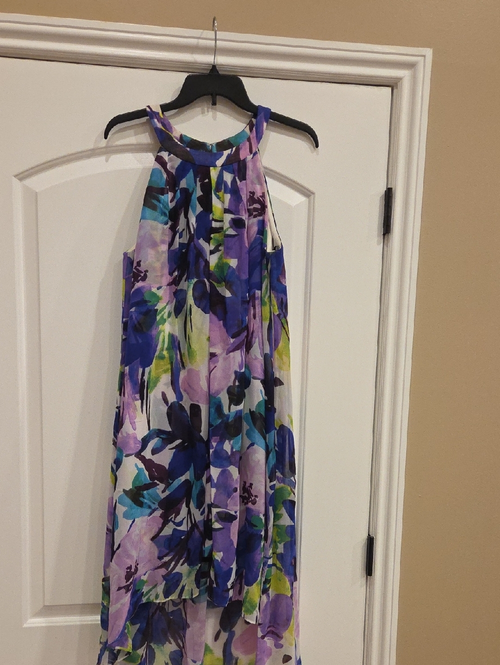 Vince Camuto Floral High-Low Halter Maxi Dress Size 14
